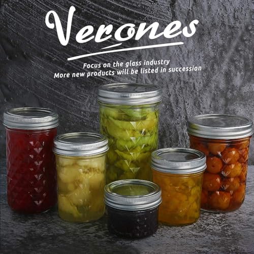 Mason Jars 15 PACK 8 OZ Canning Jars Jelly Jars With Regular Lids
