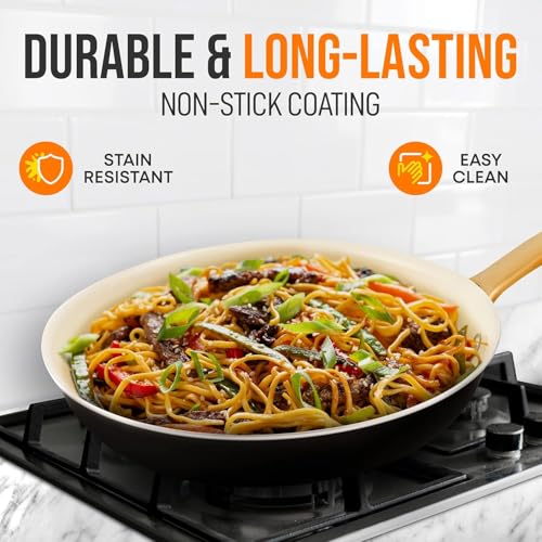Medium Nonstick Ceramic Frying Pan with Lid (10" Frying Pan)