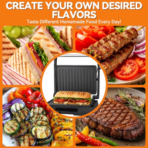2 Slices of Mini Panini Press Electric Grill (Metallic gray)