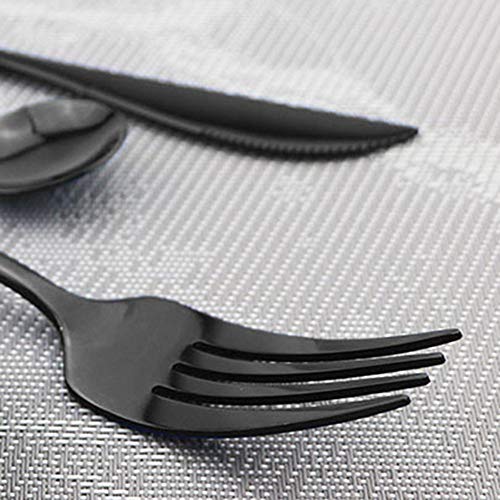 Shiny Black Silverware Set (Service for 6 / Black)