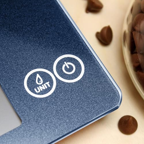 Arti Glass Food Scale Digital Countertop Kitchen (Blue Mirage / 9" x 6.5" x .75")