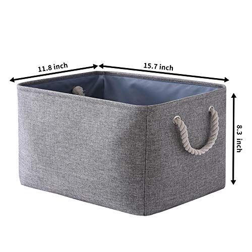 Storage Bins for Organization (Grey / Large-3 Pack)