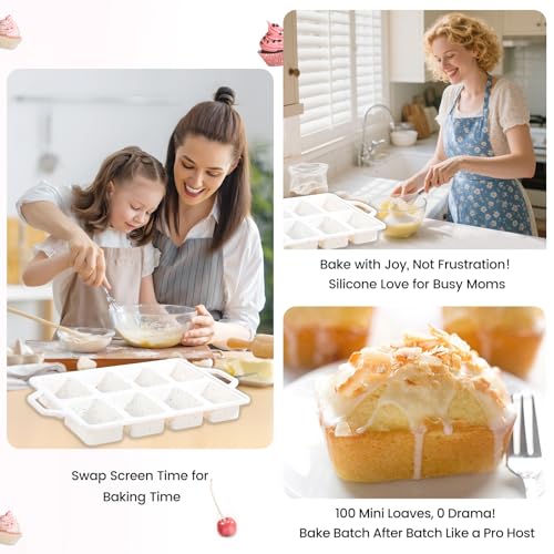 Single 8 Cavity Mini Silicone Loaf Mold (Cream / Mini Loaf-Cream (1 Pack))