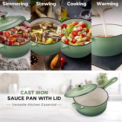 3QT Sauce Pan with Lid (Pistachio Green / 3 Quarts)