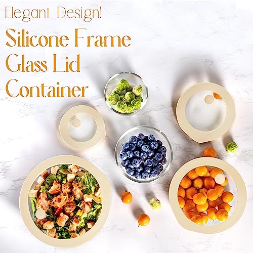 Glass Meal Prep Containers with Lids (White Sand-RD)