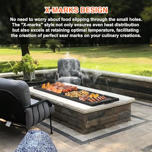 Foldable Rectangular Heavy‑Duty Steel Fire Pit Cooking Grate (44 inch)
