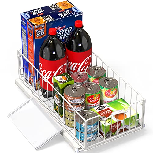 Pull Out Cabinet Sliding Basket (White)