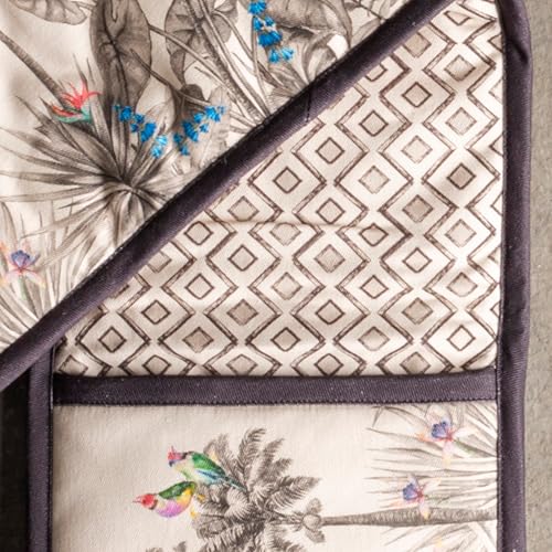 Double Oven Mitts 100% Cotton Double Oven Glove (021 - Amazonia / 7" x 35" (Double Oven Mitt))