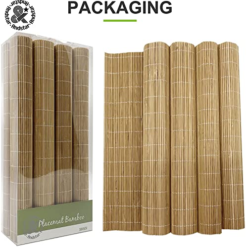 Set of 8 Pcs Bamboo Placemats Sushi Rolling Mat Japanese Style Natural Anti (Brown / Set of 8)