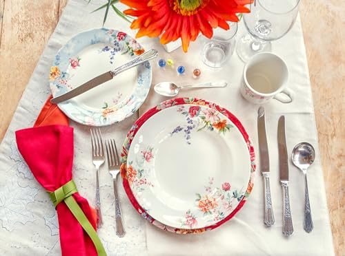 30 Piece Porcelain Dinnerware Set for 6 (30 / Crimson)