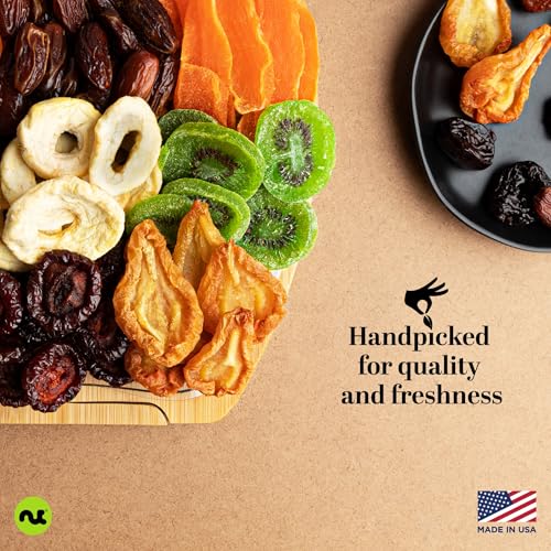 Rosh Hashana Gift Basket Dried Fruit Flower Bouquet (3. Wooden Apple Fruit Basket - Flower Arrangement)