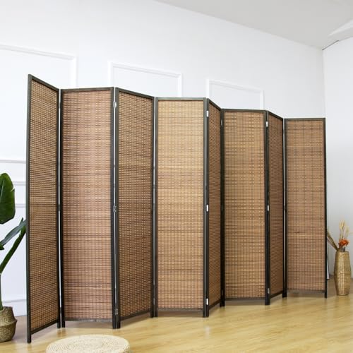 8 Panel Bamboo Room Divider (Brown / 8 Panel)