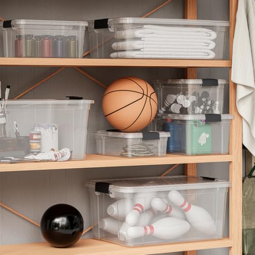 26.5 Quart Clear Plastic Storage Boxes with Lids (26 Quart)