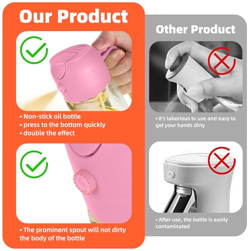 16oz 470ml Glass Olive Oil Sprayer for Cooking (Bubblegum)