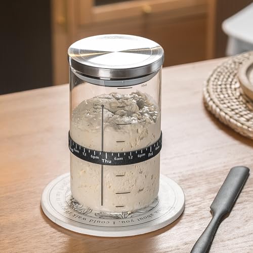 Sourdough Starter Jar (Steel Lid-2 Pack)