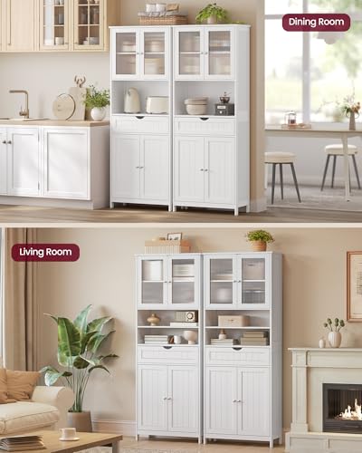 Storage Cabinet (4 Doors + 2 Open Compartments / 11.8"D x 23.6"W x 69.9"H)