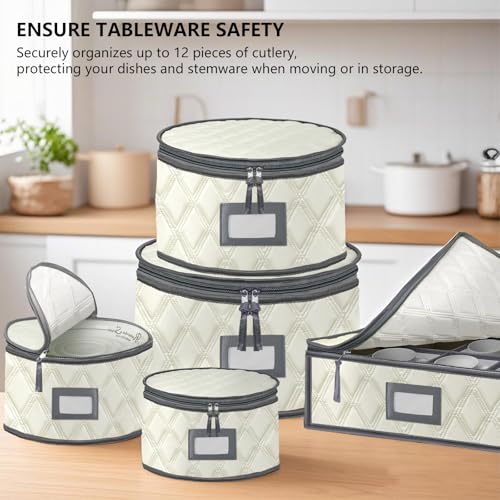 5 Pack China Storage Containers Set (Beige / 5 Pack China Storage Containers Set)