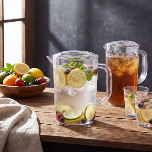 Tessco 12 Pcs Plastic Pitchers 60 Oz Clear Water Beer Jug Large (Fashion)