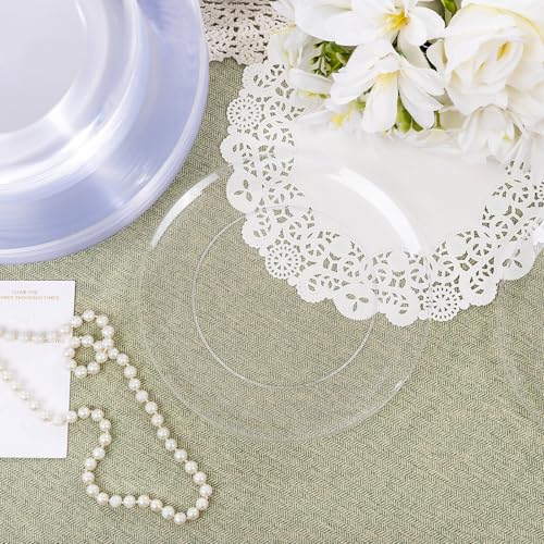 60PCS Clear Plastic Plates (Clear / 60)