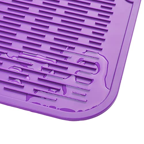 Silicone Dish Drying Mat for Multiple Usage (Purple / 24"L x 18"W)