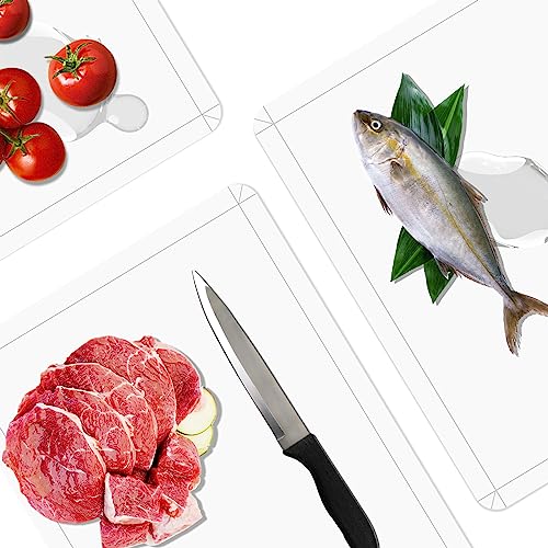 Flexible Plastic Cutting Boards Mats with Lip (Foldable - Clear - 3)