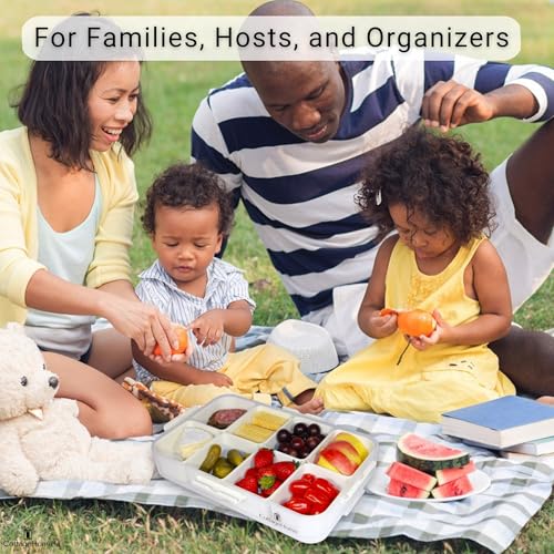 Snackle Box Container with 8 Removable Compartments (Cream / Large Snackle Box Containers)
