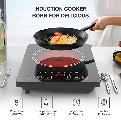 Electric Cooktop Portable Stove 1800W (Black Single)