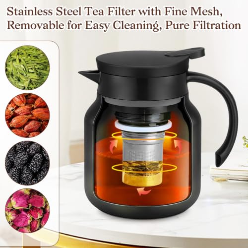 2 PCS 30 OZ Thermal Coffee Carafe (Black / 30 oz)