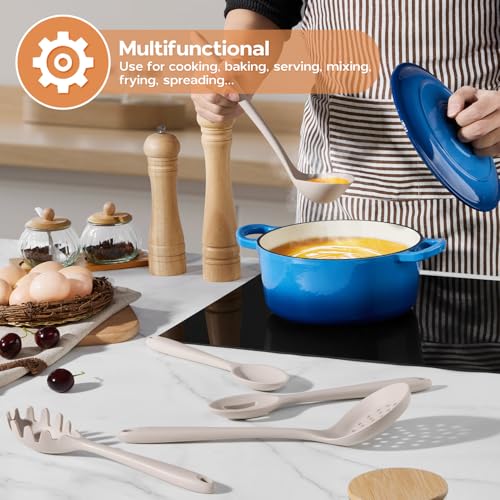 Silicone Cooking Utensils Set (Khaki)