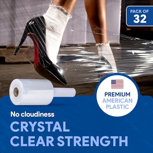 5" Plastic Stretch Wrap with Handles (32 Pack / 5" Products)