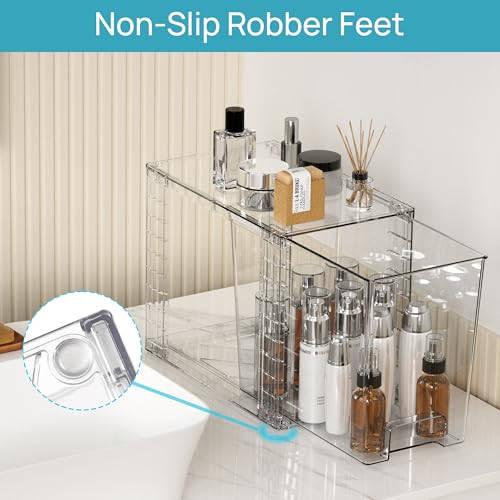 4 Pack Clear Stackable Storage Drawers (4Pack 9.7"H)