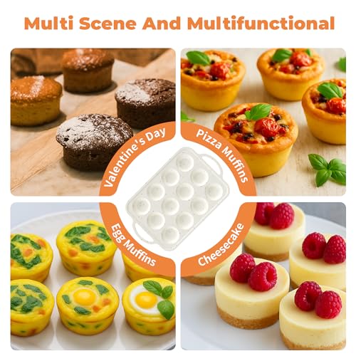 2Pack Silicone Muffin Pan For Baking With Metal Reinforced Frame