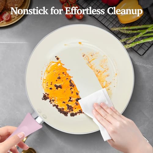 Pots and Pans Set Non Stick (Pink / 11 Piece)