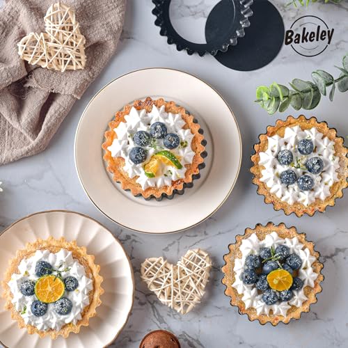 Mini Tart Pan Set (4" Round Mini 4Pcs (Black))