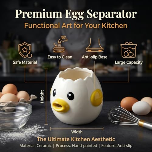Ceramic Egg Filter Splitter (White-yellow)