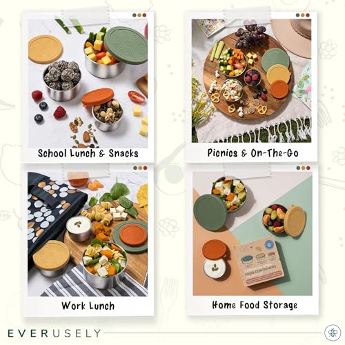 Stainless Steel Snack Containers (Muted)