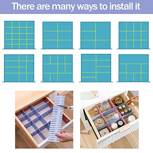40Pcs Grid Drawer Dividers (Blue)