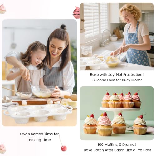Silicone Jumbo Muffin Pan for Baking with Metal Reinforced Frame (Jumbo: 6 Cups×1pack)
