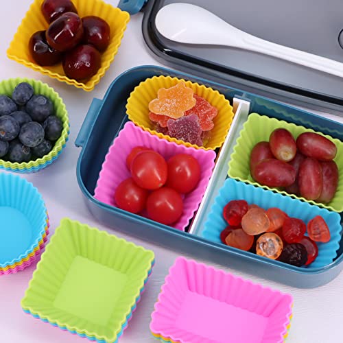 24Pack Silicone Muffin Baking Cups Cupcake Liners Lunch Box Bento Dividers (Colorsful / Regular Size)