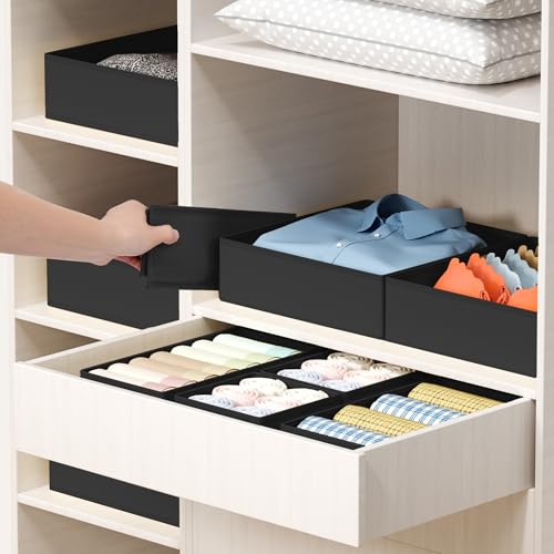 Drawer Organizer Clothes (Black / 16 Pack)
