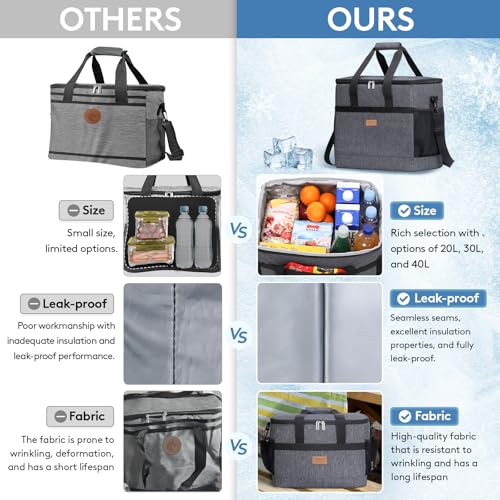 Cooler Bag 60 Cans Collapsible and Insulated Large Lunch Bag Leakproof Soft Cooler Portable for Camping