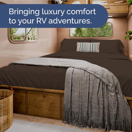 Short Queen Size 4 Piece Bed Sheet Set (09 - Brown / Short Queen)