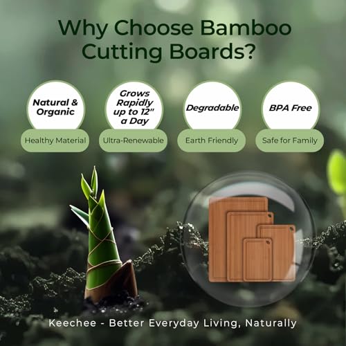 Wood Cutting Board 4 (4-Piece / Carbonized Bamboo (Brown))