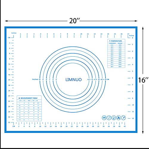 Silicone Baking Mat (Blue / 20"L x 16"W)