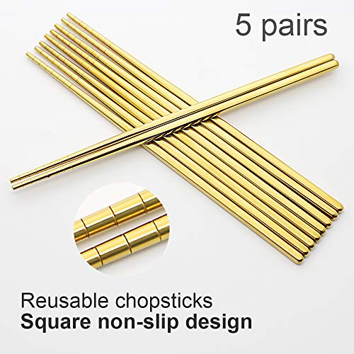 Stainless Steel Chopsticks (Gold)
