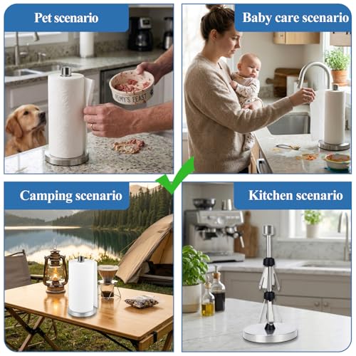 Stainless Steel Silver Paper Towel Holder Designed for Easy One