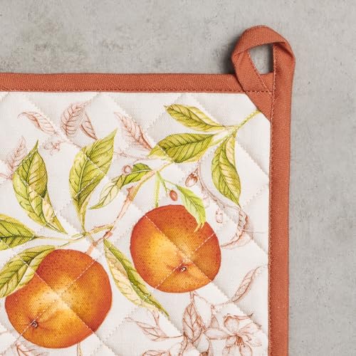 Pot Holders 100% Cotton Potholders (128 - Vintage Harvest / 8" x 8" (Pot Holder Pack of 2))