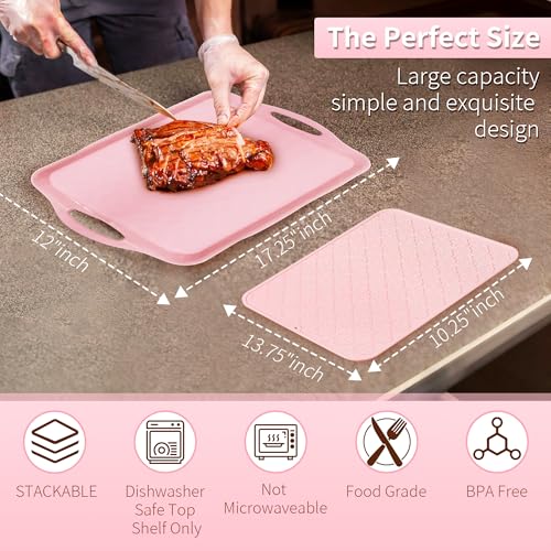 Large Non Slip Serving Tray with Handles (4 Count)