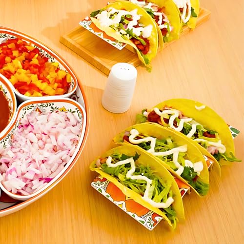 Melamine Taco Holder Stands (Set of 4 / Calor Orange)