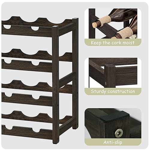 Bamboo Wine Rack Storage (4-tier-Mocha)